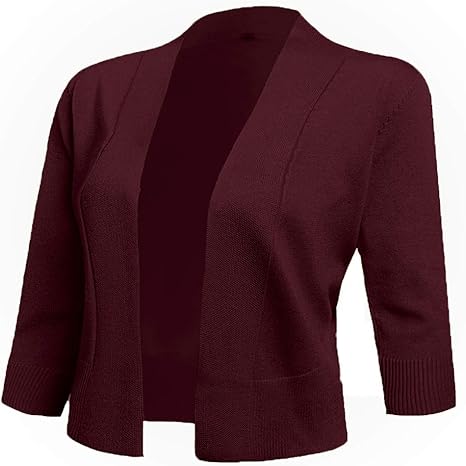 AAMILIFE Women's 3/4 Sleeve Cropped Cardigans for Dresses