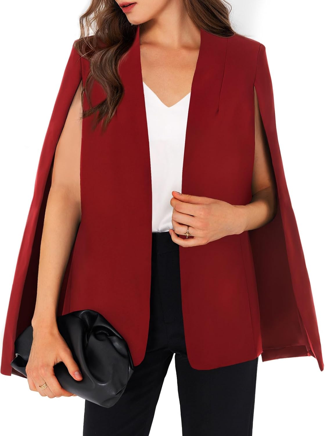 GAMISOTE Womens Cape Blazer for Elegant Work and Casual Wear