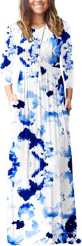 Women's Long Sleeve Casual Maxi Dress with Stylish Pocket Details