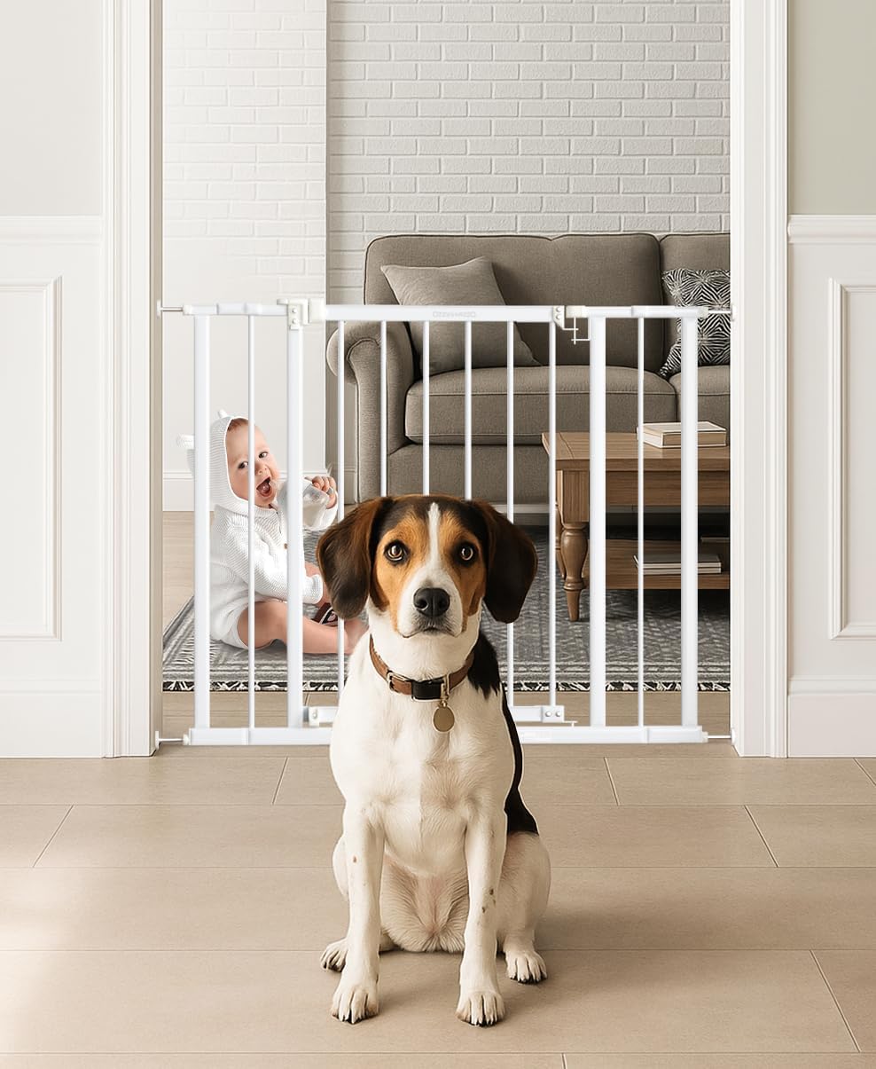 Baby Gate for Stairs, Adjustable Width 28.5 to 40 Inches