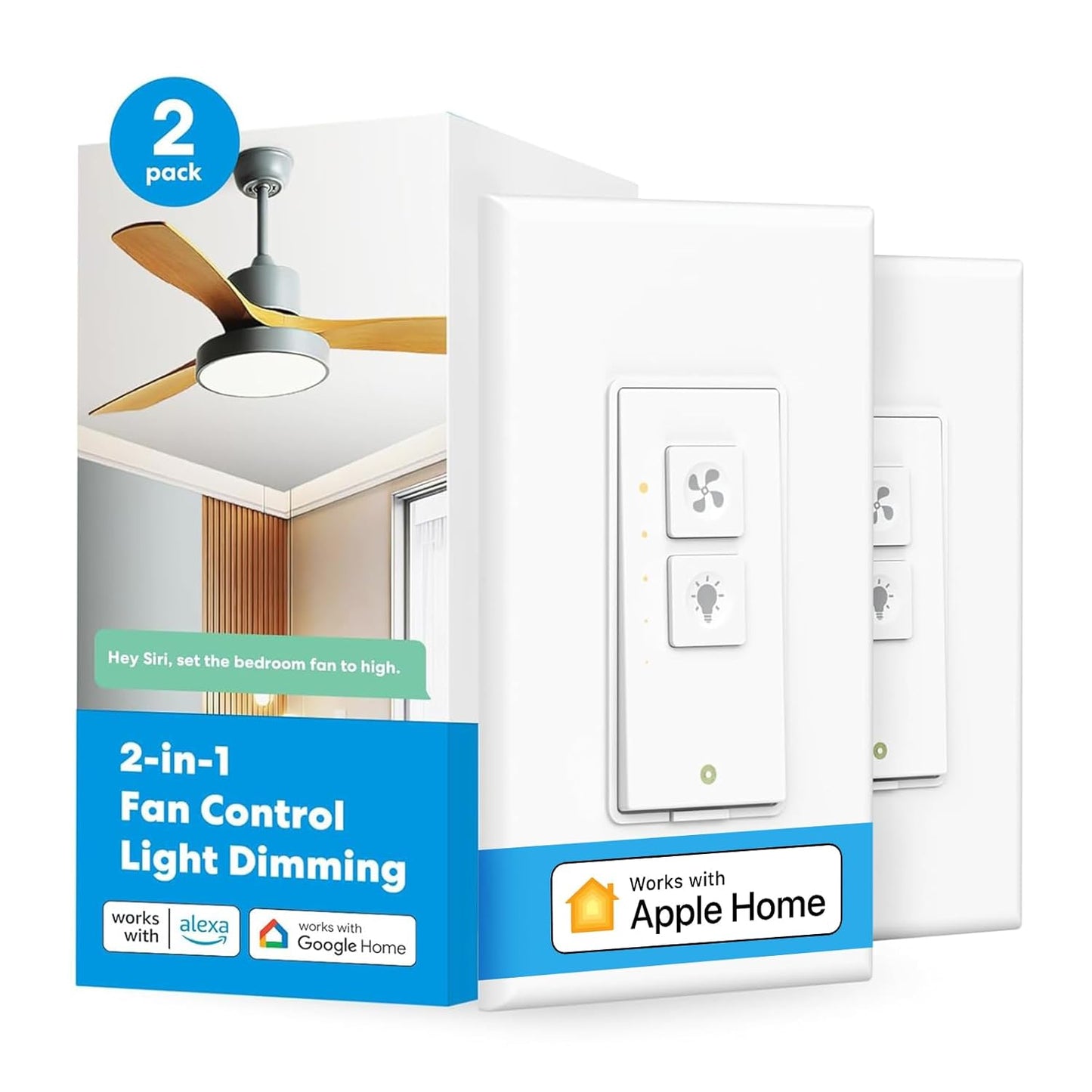 Smart Ceiling Fan Control and Dimmer Switch for Home Automation