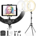 19 in Ring Light with Stand and Phone Holder - Bi-Color Lighting