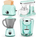 Play Kitchen Appliances Toy Set with Coffee Maker, Mixer, Toaster