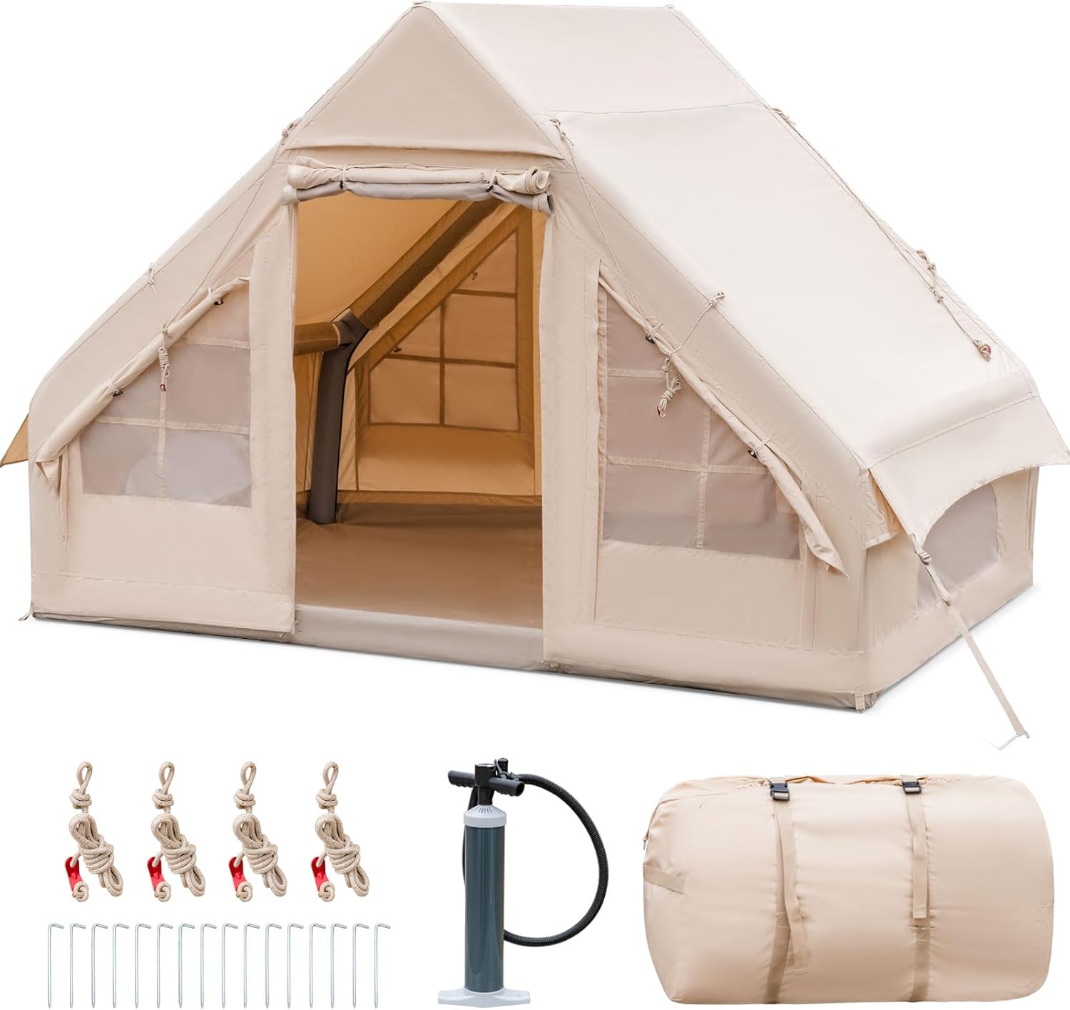 KOTEK Inflatable Camping Tent: Easy Setup for 4-6, All Season, Portable