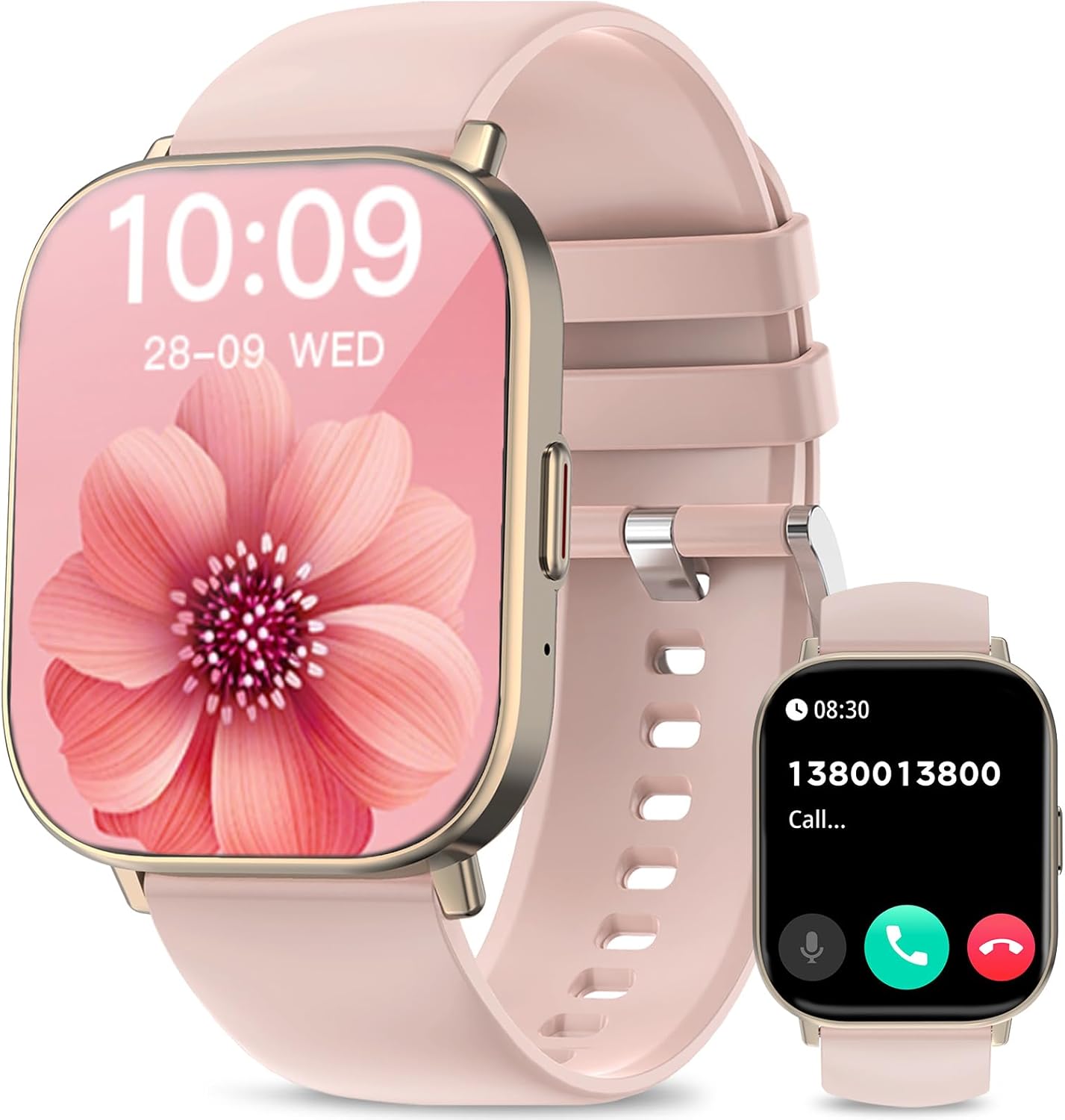 Fitoncloud Smartwatch: 2.01 HD, Fitness Tracker, IP67 Waterproof, Bluetooth 5.2 (Pink)