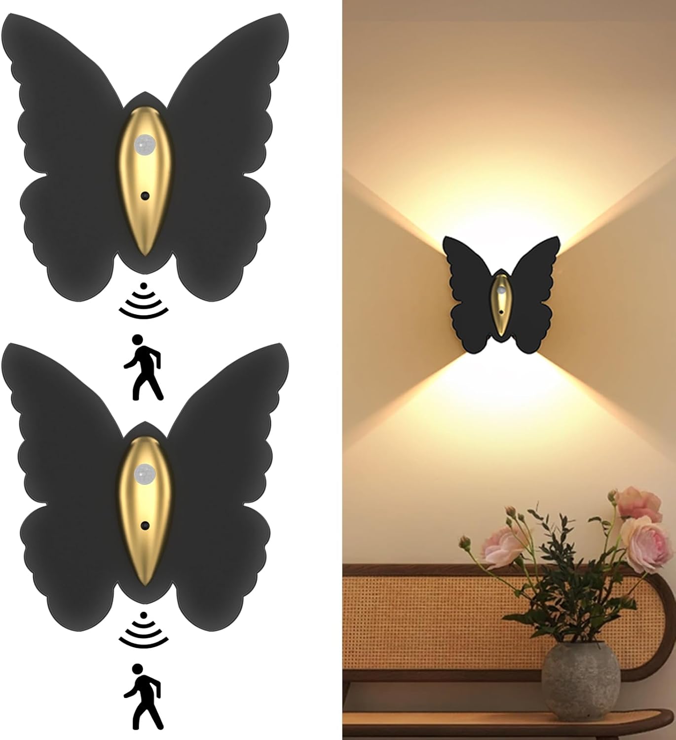 Eneru Battery Operated Wall Sconce Set of 2 for Any Room
