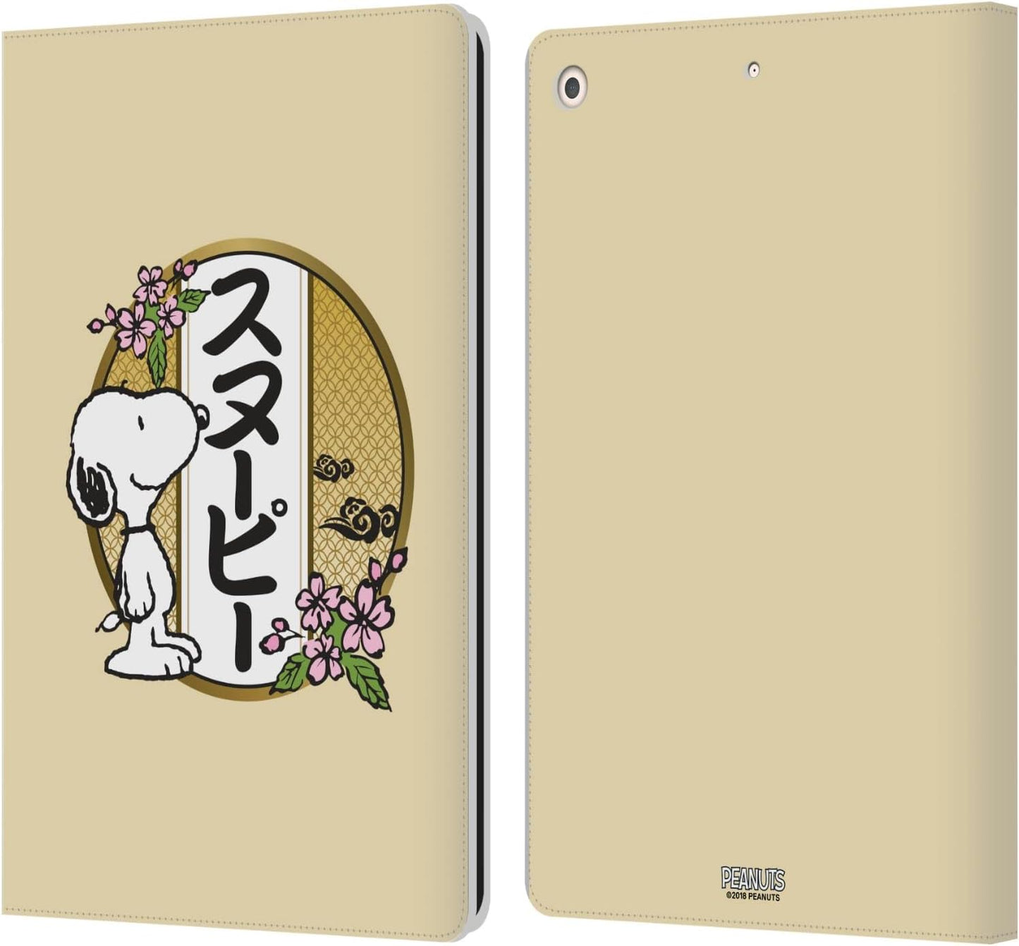 Peanuts Cherry Blossoms Leather Wallet Case for iPad 10.2