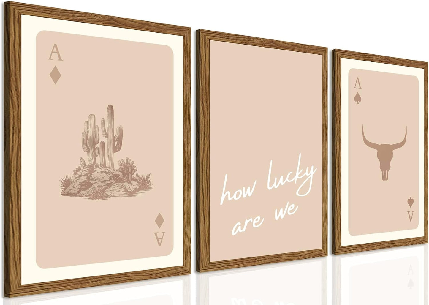 Western Wall Art Set of 3 with Vintage Cowboy Decor Prints