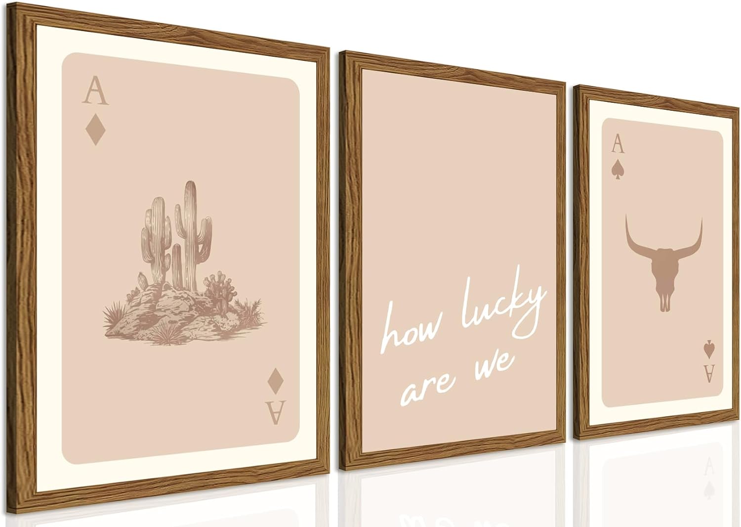 Western Wall Art Set of 3 with Vintage Cowboy Decor Prints