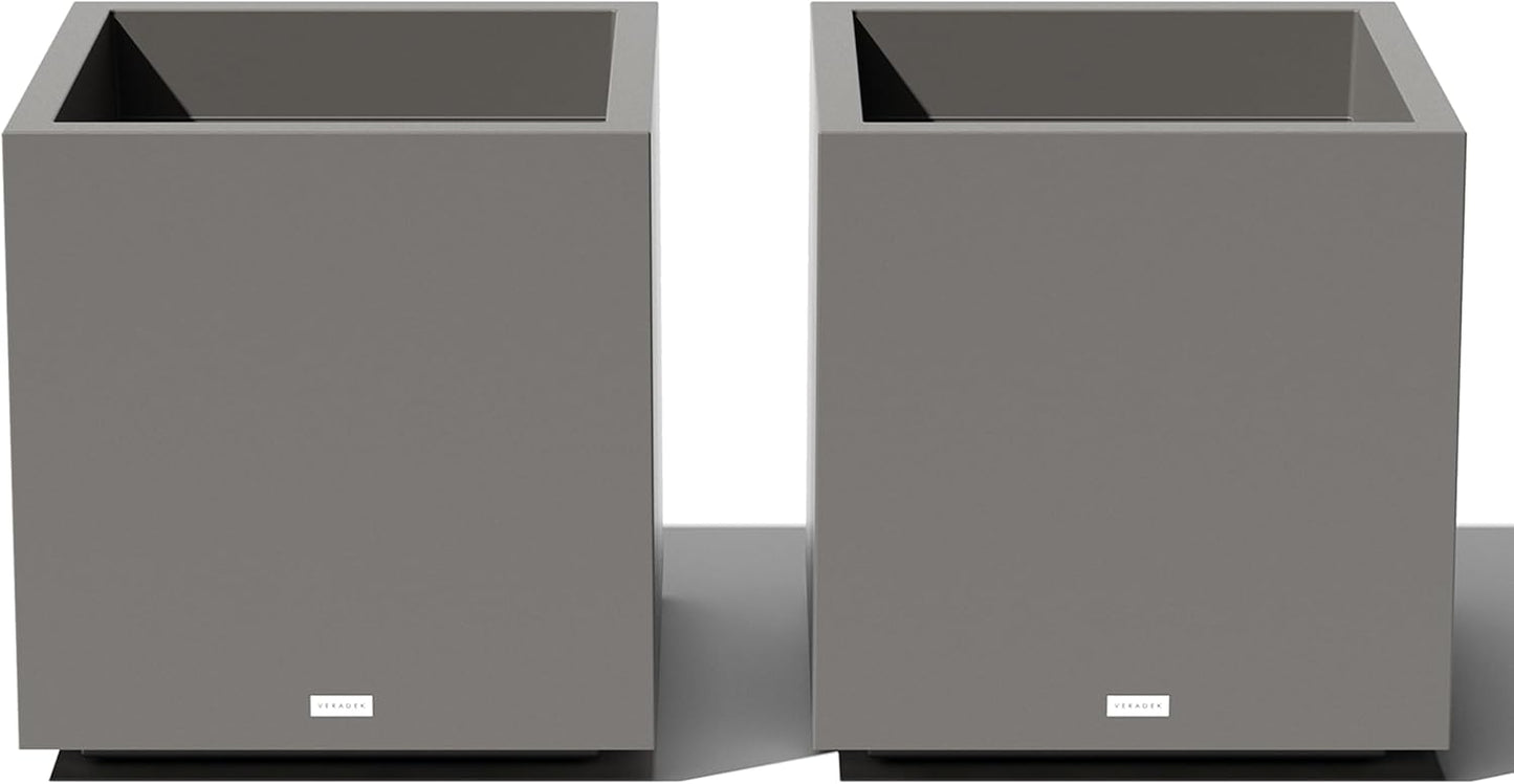 Veradek Block Series Cube Plastic Planter for Modern Decor