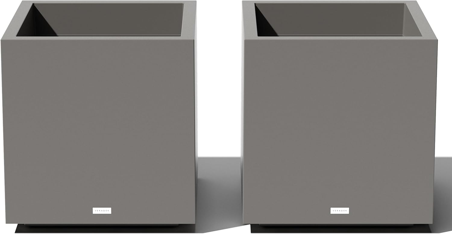Veradek Block Series Cube Plastic Planter for Modern Decor