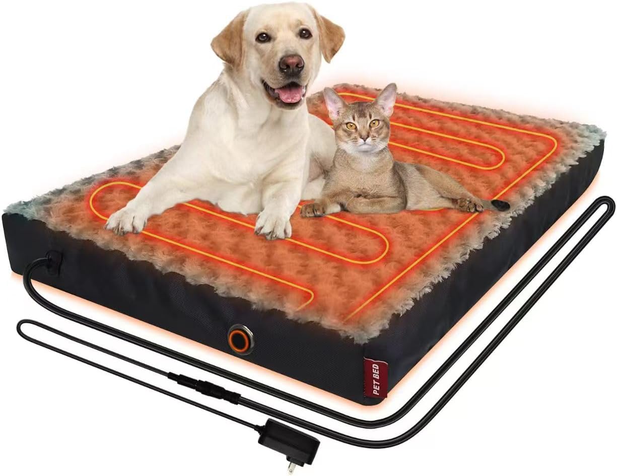 Heated Dog Bed with Safe Voltage for Arthritis Relief and Comfort