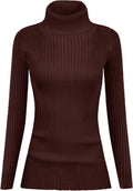 v28 Turtleneck Ribbed Sweater for Women - Soft Stretch Viscose