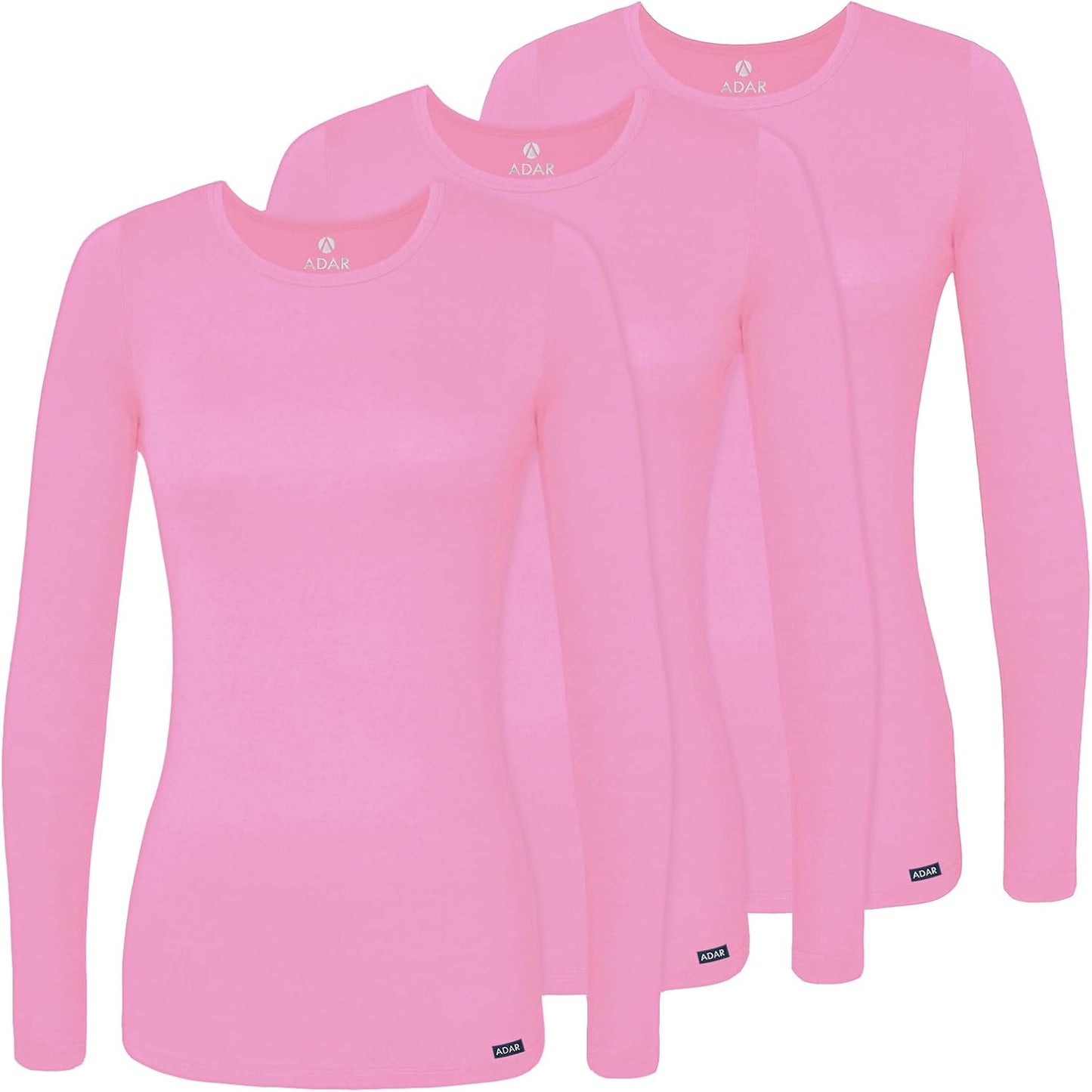 Adar Underscrubs for Women 3 Pack Long Sleeve Comfort Tee
