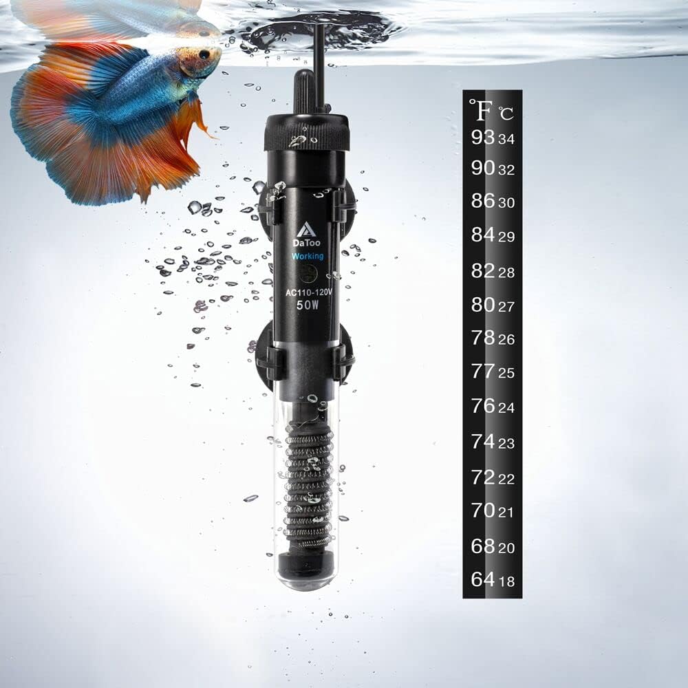 DaToo 50W Submersible Aquarium Heater - Precise Thermostat Control
