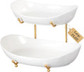 Fruit Bowl for Kitchen Counter 2 Tier Ceramic Stand - Large Capacity