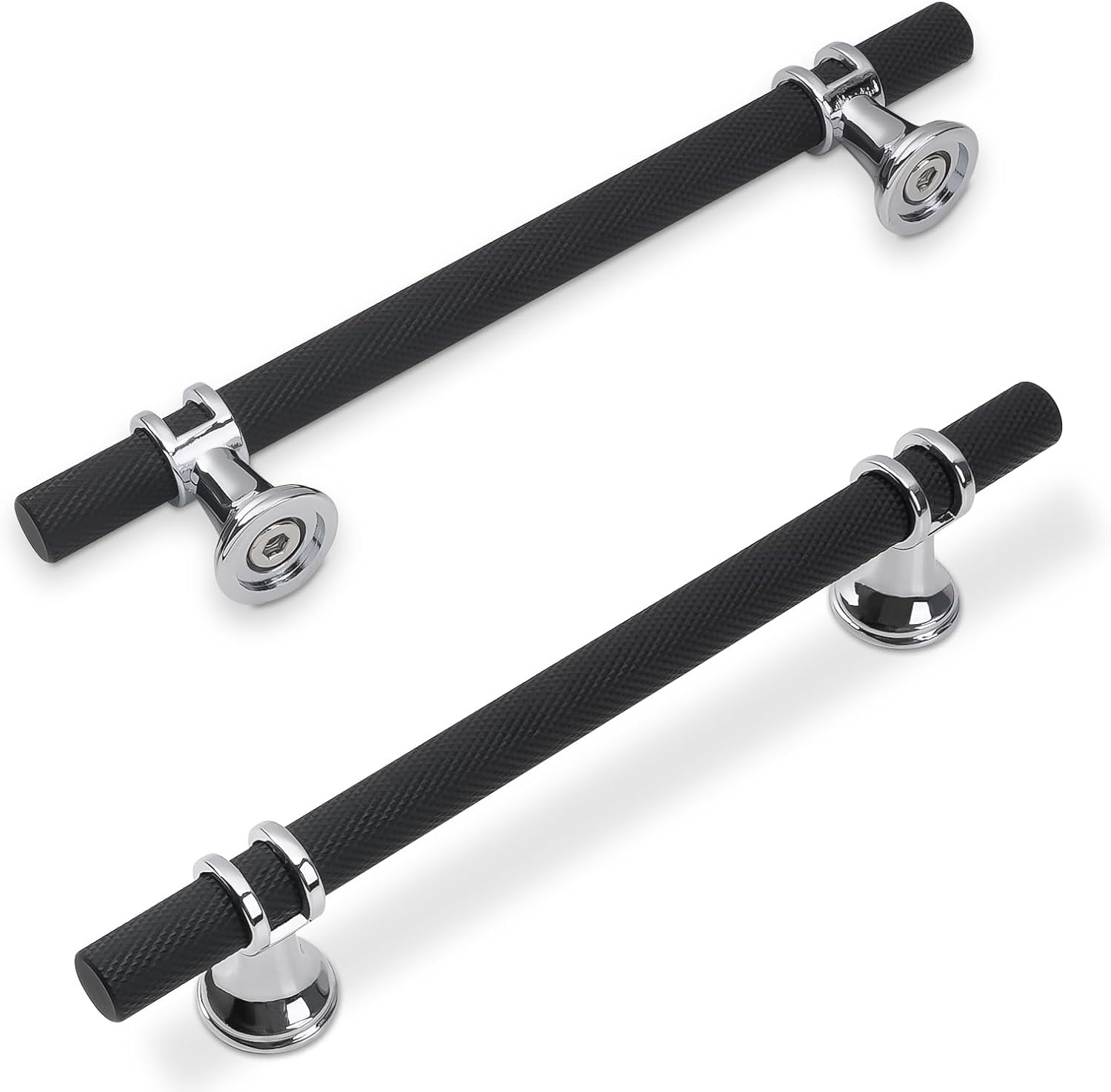 10 Pack 5 Inch Cabinet Pulls in Matte Black and Polished Chrome