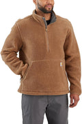 Mens Loose Fit Fleece Pullover Quarter-Zip - Comfortable Layer