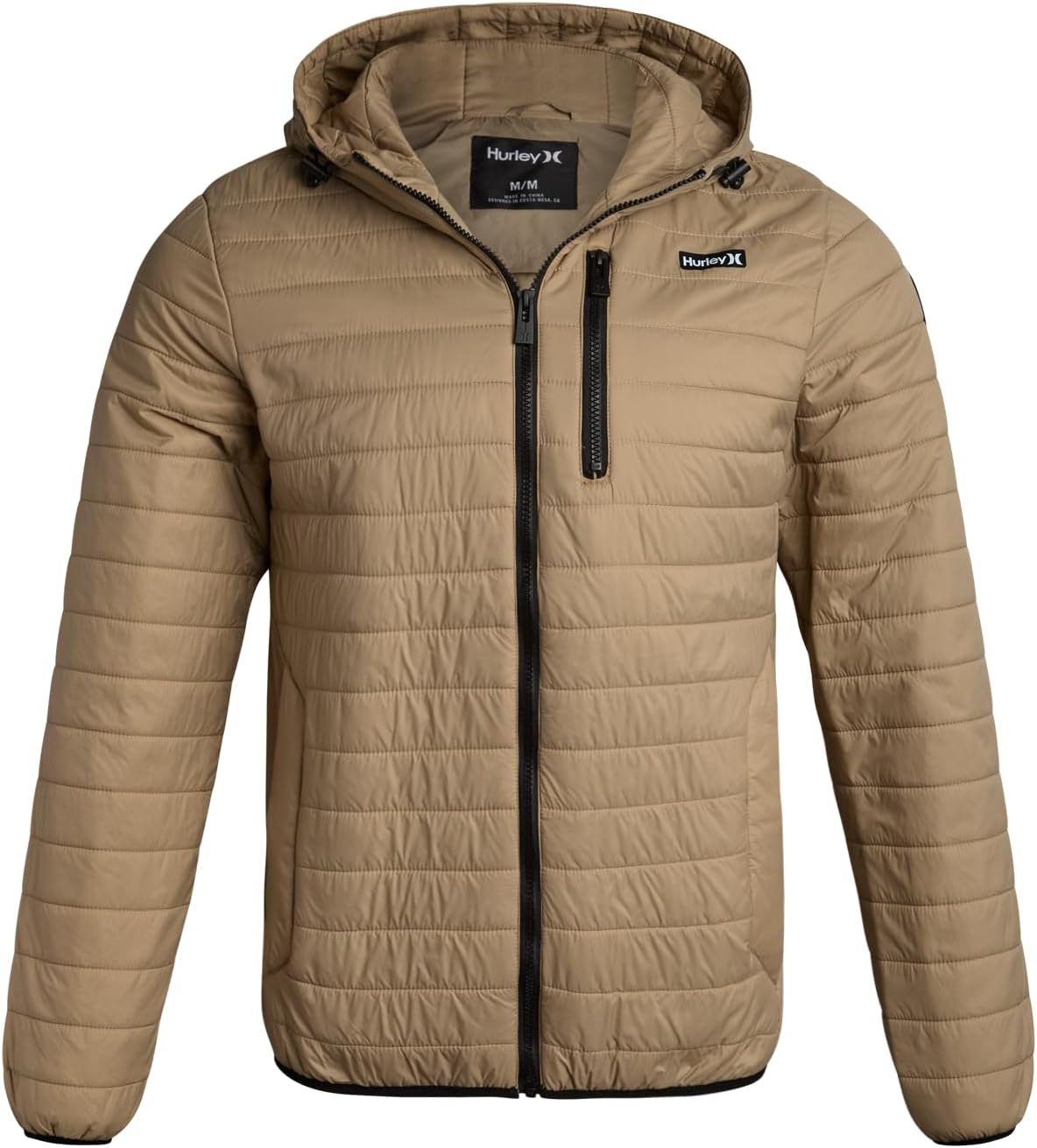 Hurley Mens Puffer Jacket - Lightweight Packable Insulated Coat