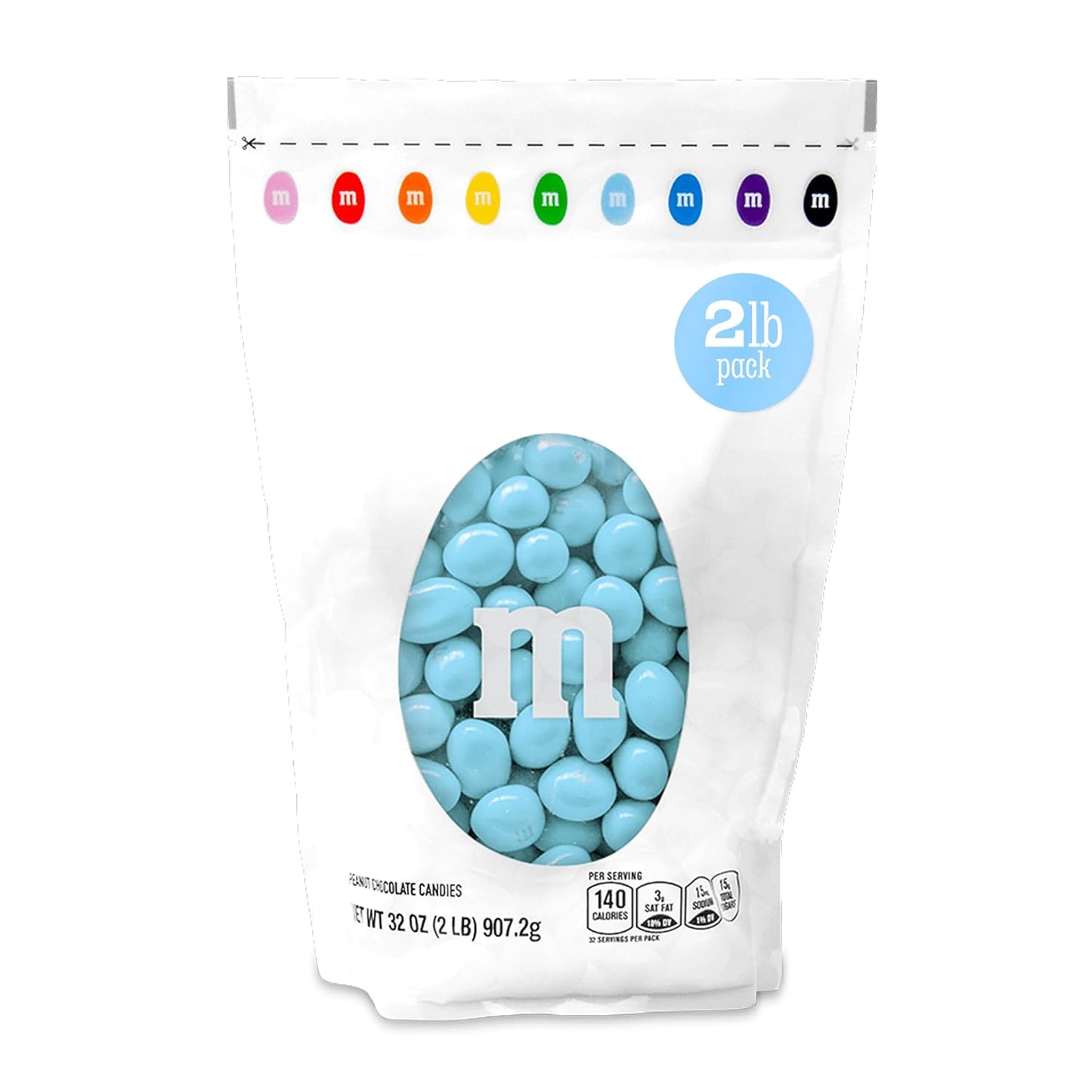 M&MS Peanut Light Blue Chocolate Candy for Parties and Buffets