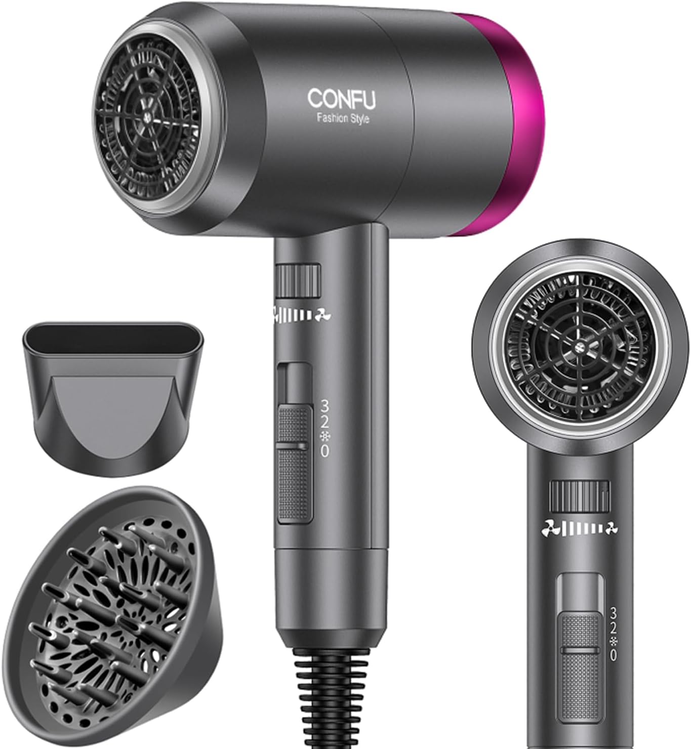CONFU Ionic Blow Dryer - Fast Drying & Lightweight