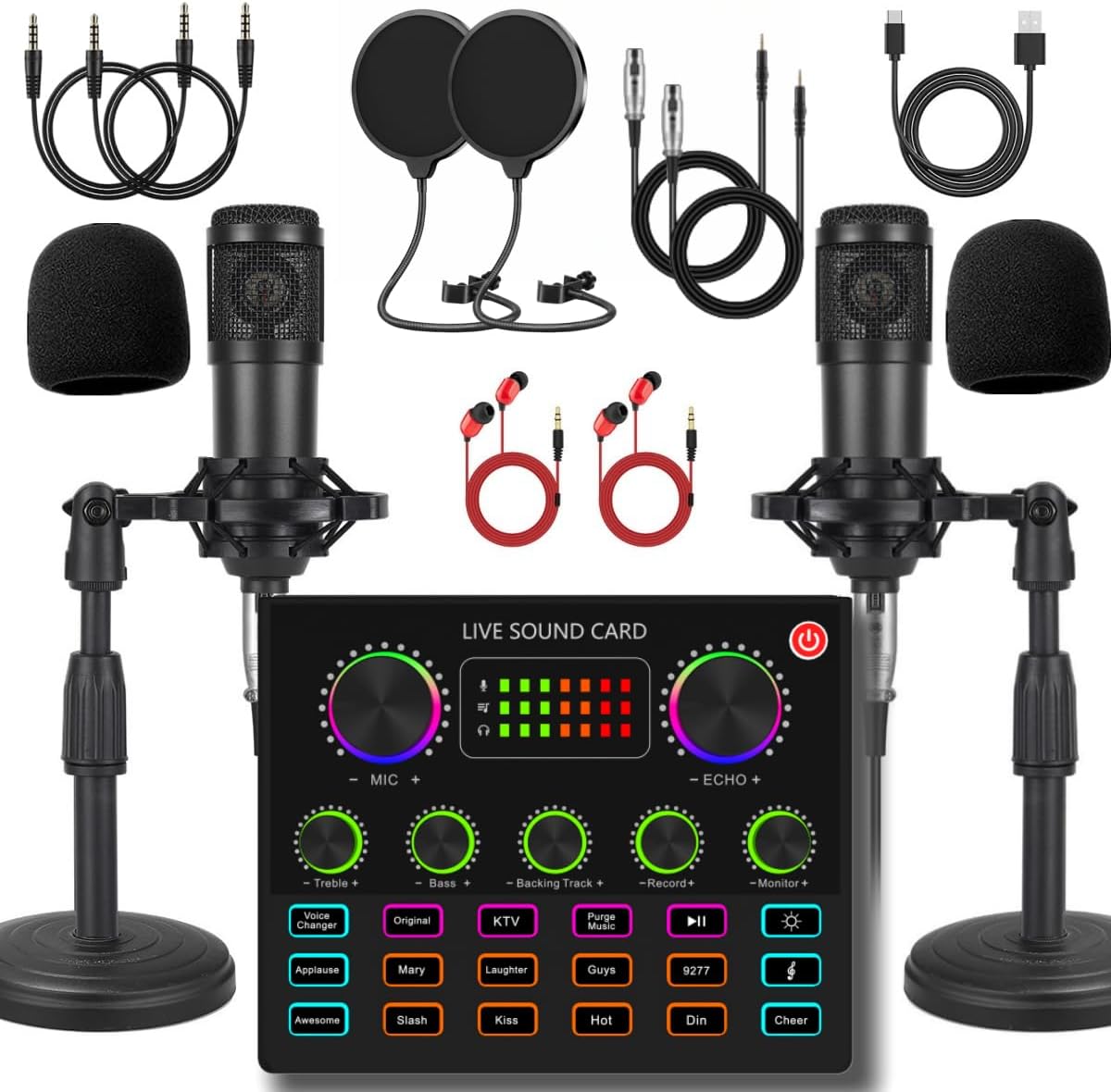V8max Podcast Equipment Bundle for 2 - Perfect for Streaming