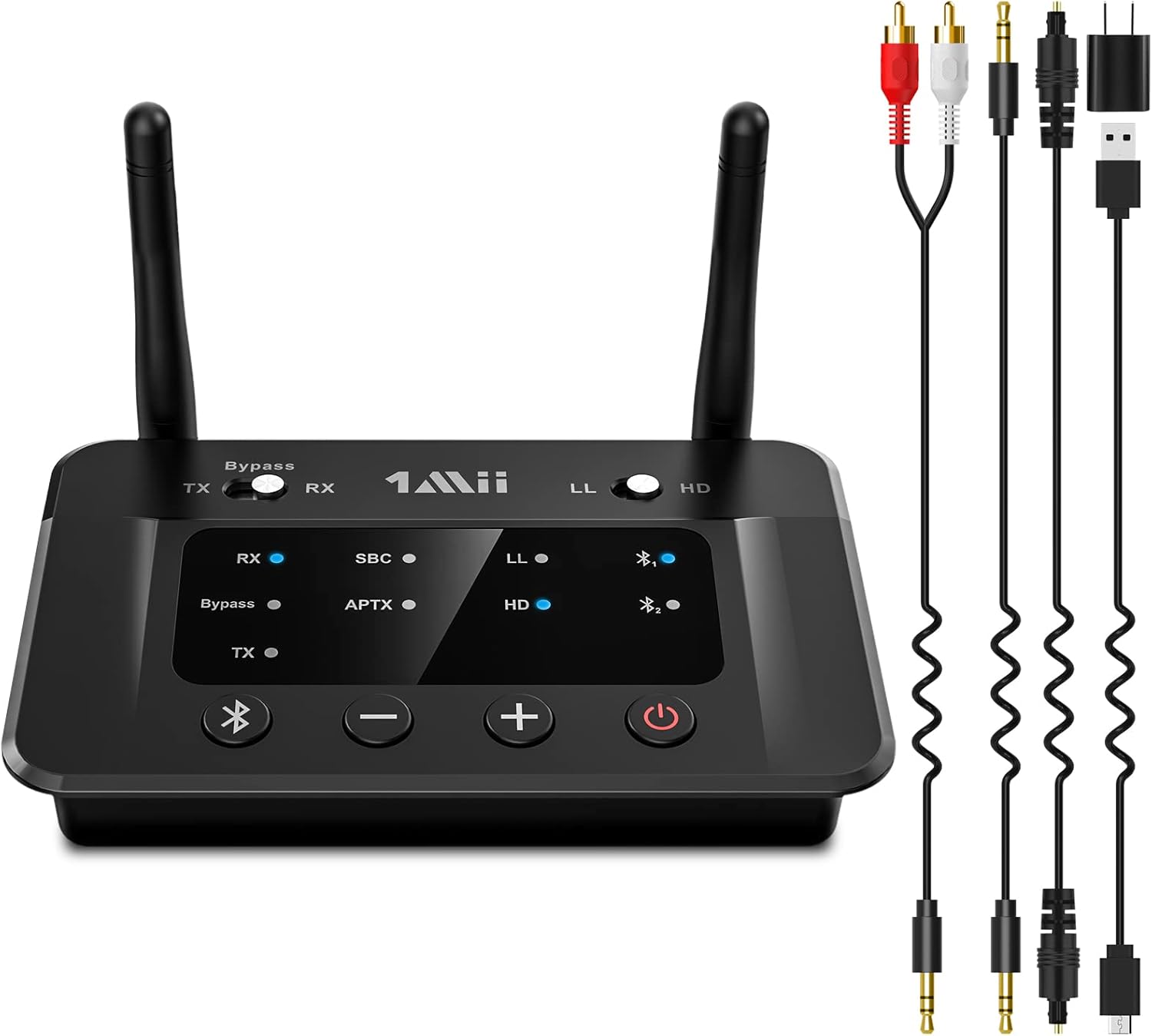 1Mii B03 Bluetooth 5.3 Transmitter Receiver: Low Latency HD Audio
