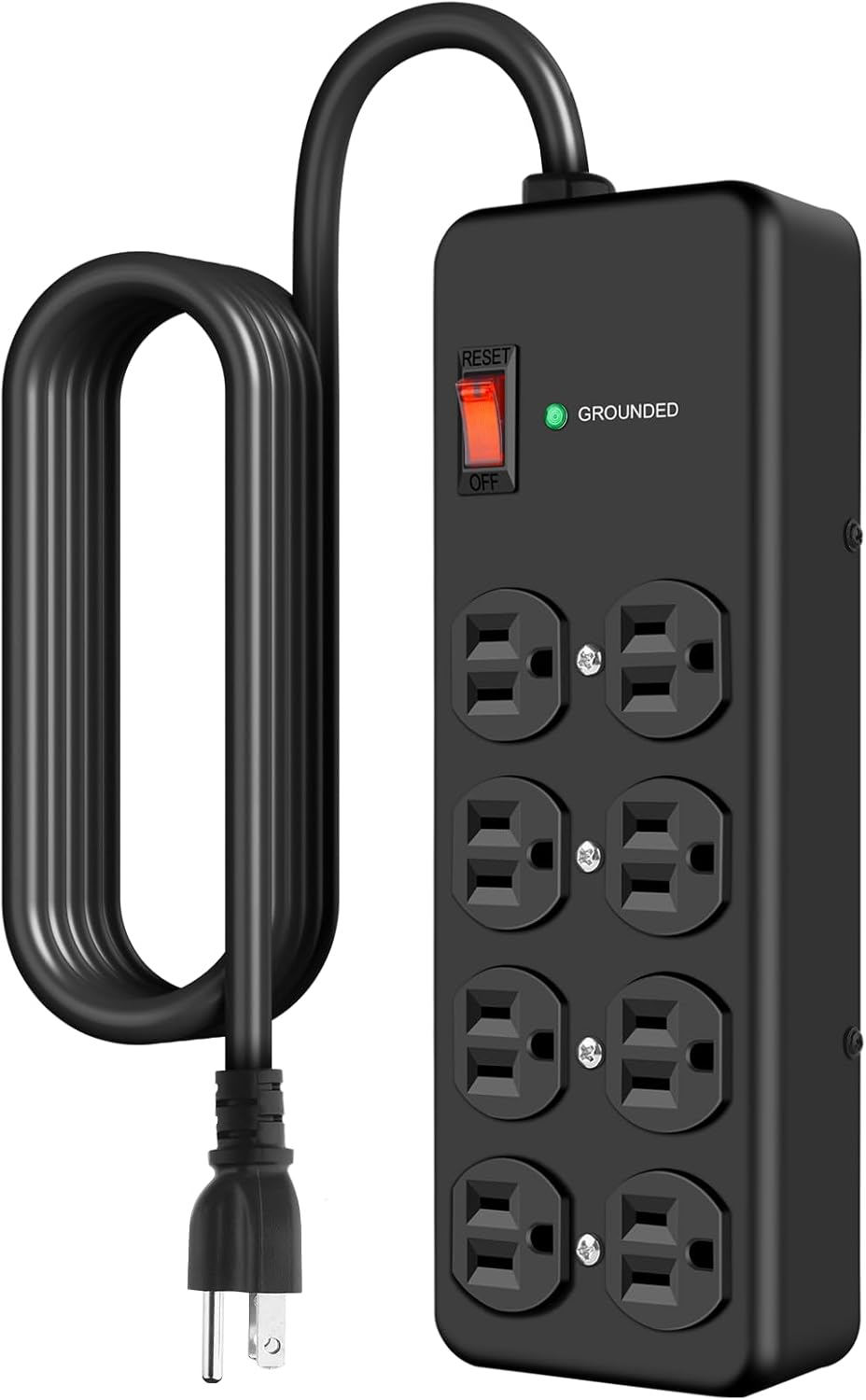 HEZI 15A Surge Protector: Heavy Duty Power Strip for Shop, Office & Home