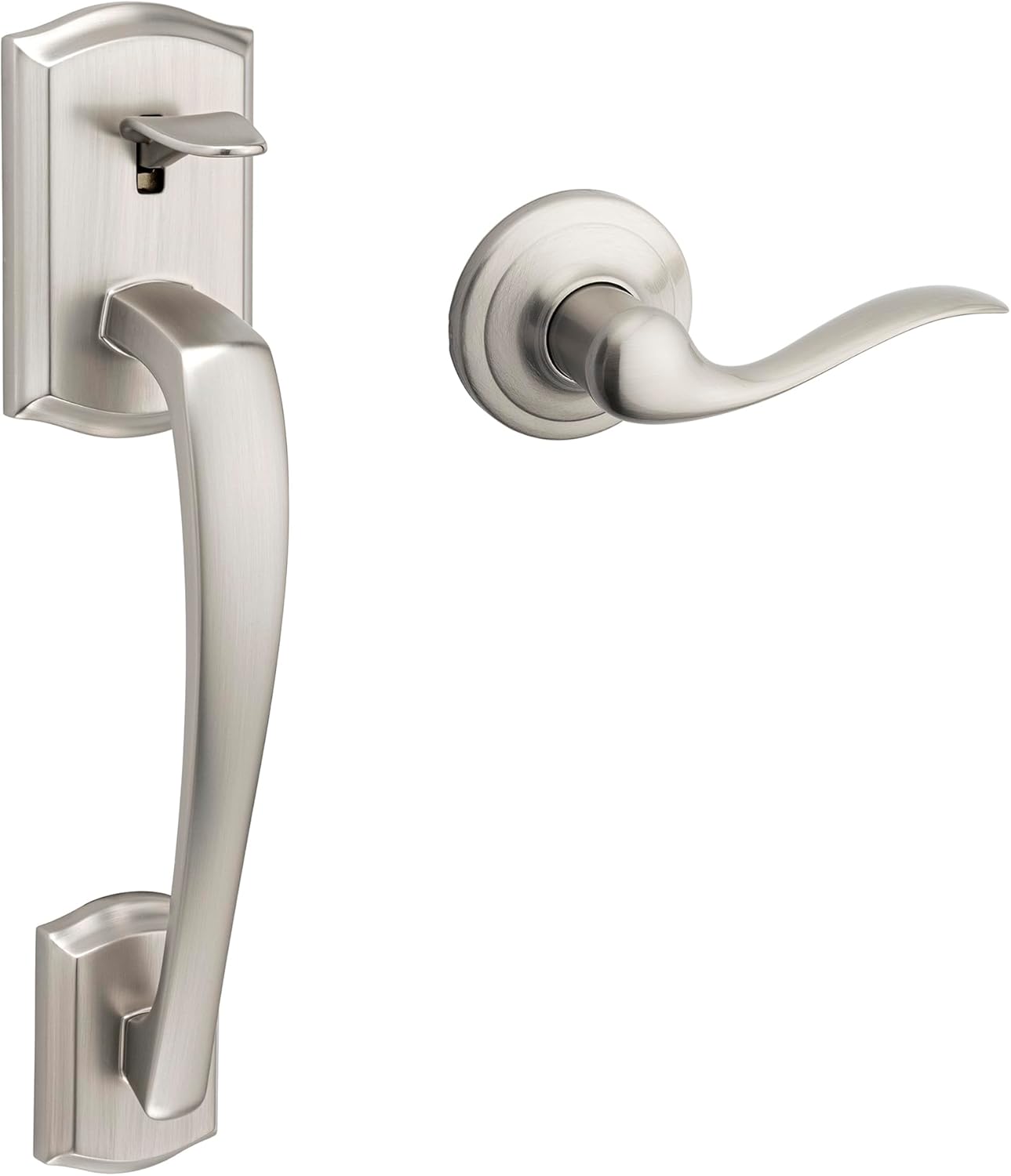 Kwikset Prescott Front Door Handle No Lock with Microban Protection