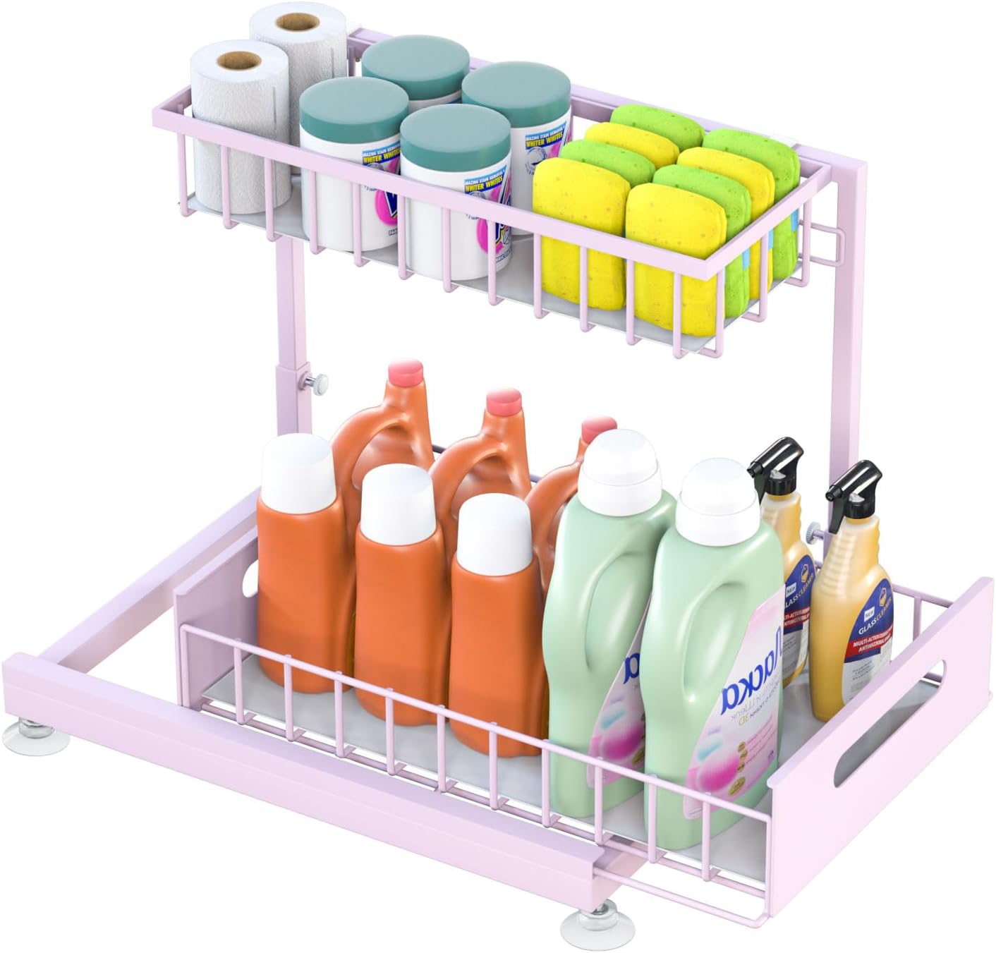 Under Sink Organizer Storage with Premium Metal Pull-Out Racks