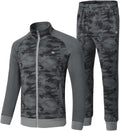 Men's Camo D-Camo Tracksuit Set - Full Zip Running Sweat Outfit