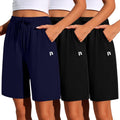 Women's Quick Dry Bermuda Athletic Shorts 3 Pack - High Waist Fit