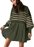 Womens Oversized Sweater Dress - Relaxed Fit Crewneck Mini