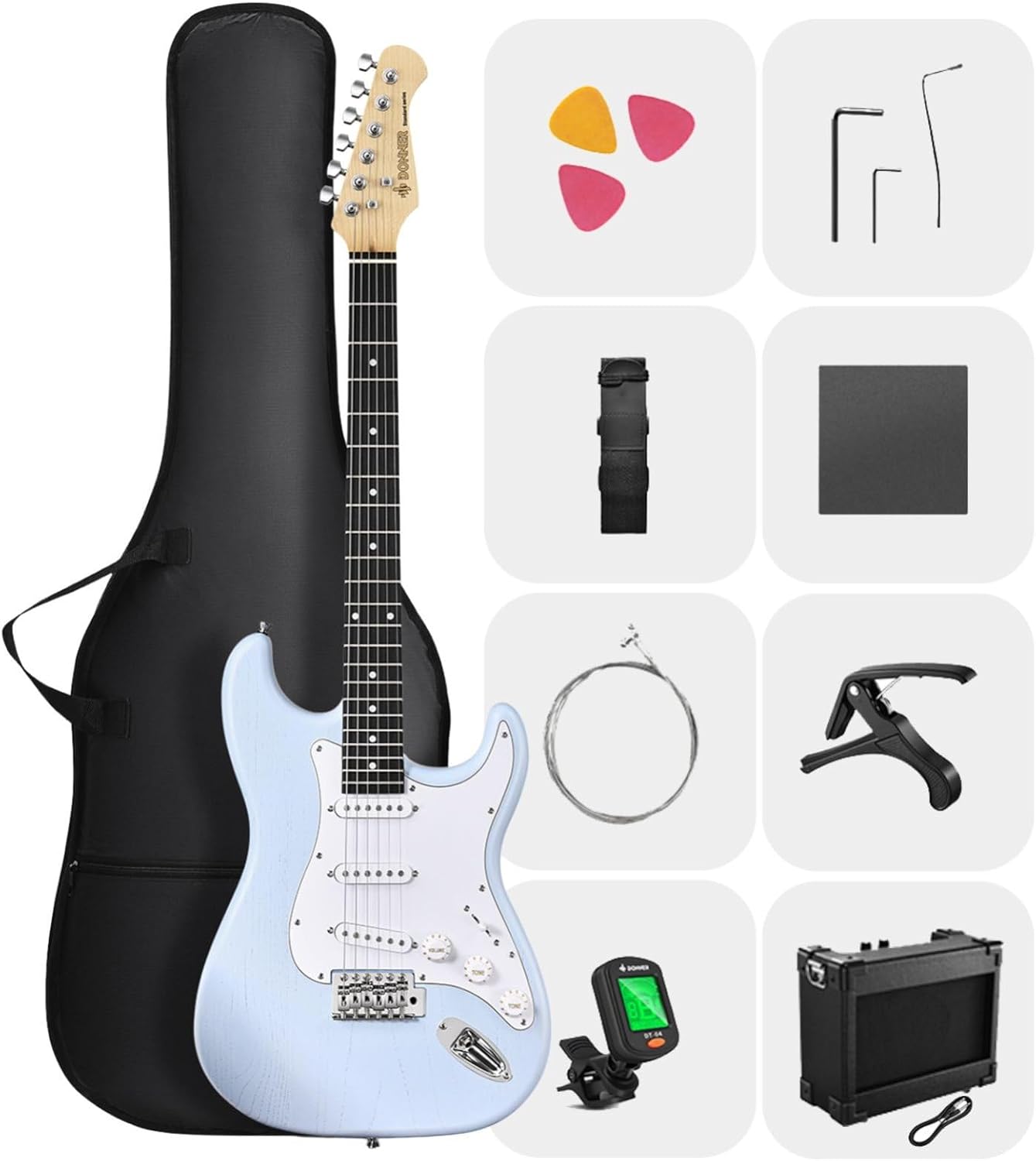 Complete Electric Guitar Kit | Donner DST-80 with Amp & Accessories