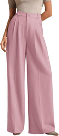 ELLEVEN Women's Wide Leg Dress-Pants High Elastic Waist - Flowing Work
