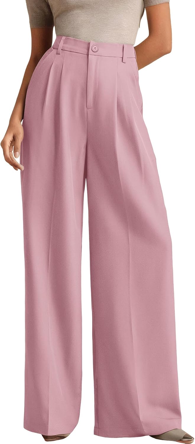 ELLEVEN Women's Casual Wide Leg Dress-Pants for Effortless Style