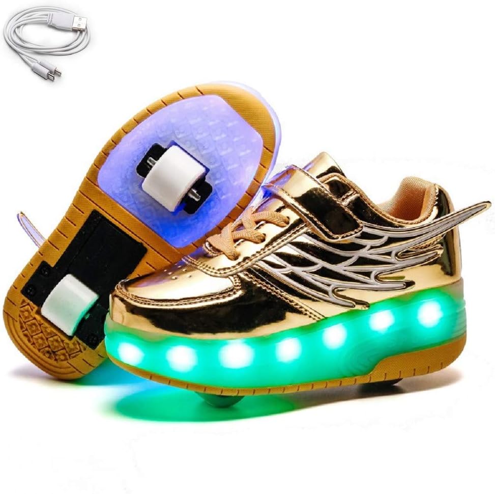 Ehauuo Unisex Roller Shoes for Kids with Sparkling Wheels