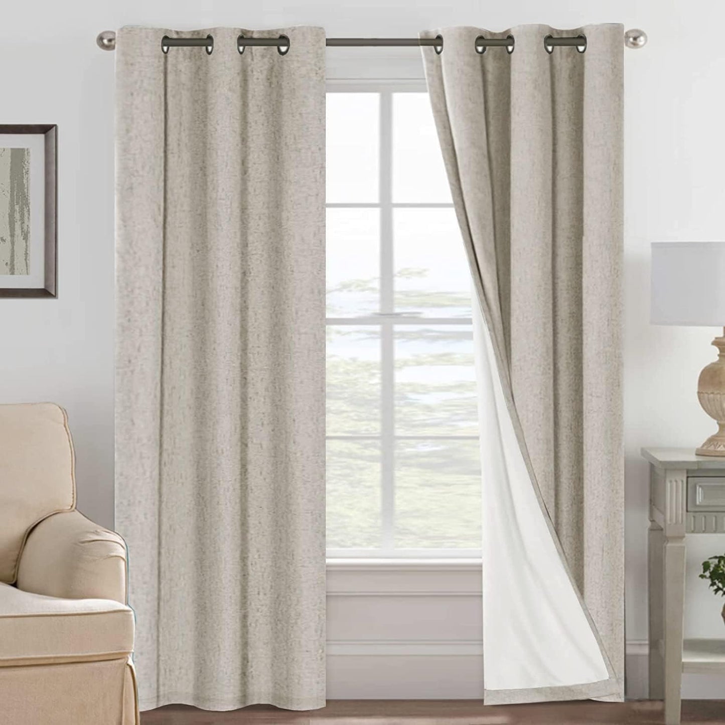 H.VERSAILTEX Primitive Linen Curtains for Complete Blackout