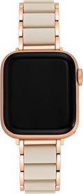 Anne Klein Rubberized Apple Watch Band for Women - Rose Gold Cream