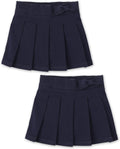 Baby Girls' Uniform Bow Pleated Skort 2 Pack - Soft, Pull-On Comfort