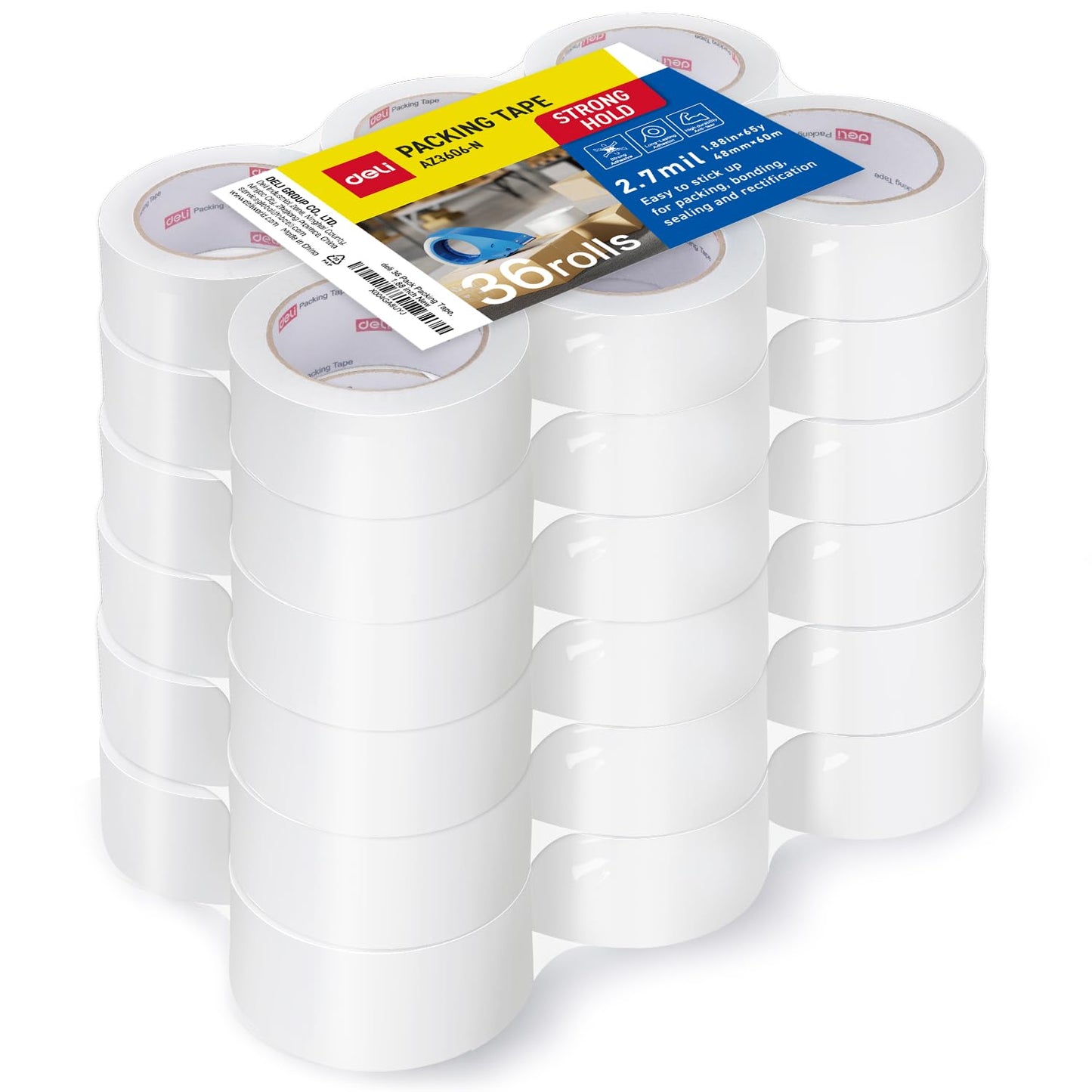 deli Heavy Duty Packing Tape 36 Rolls for Shipping and Moving
