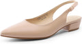 Kitten Slingback Low Block Heels for Women - Comfortable (Style 95YG)