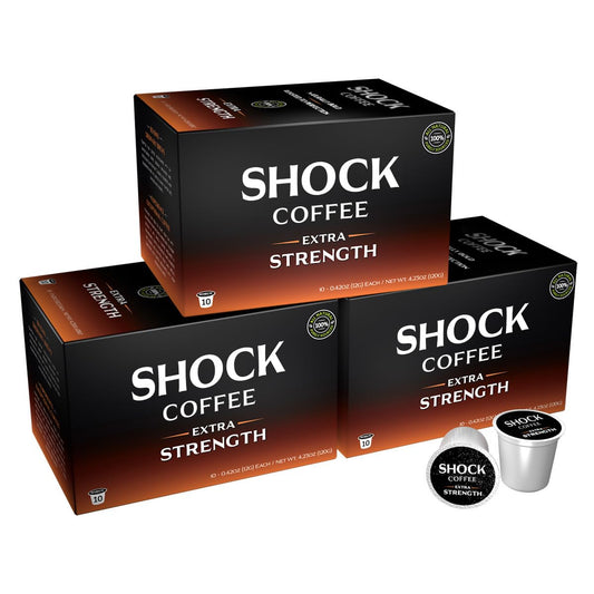 Shock Coffee Extra Strength Cups - Bold Arabica Med-Dark Roast