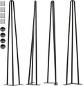 SPACEEUP 40in Hairpin Table Legs 4PCS - Heavy Duty Black Metal