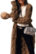 ZIWOCH Women's Long Cardigan Sweater Knee-Length Open Front