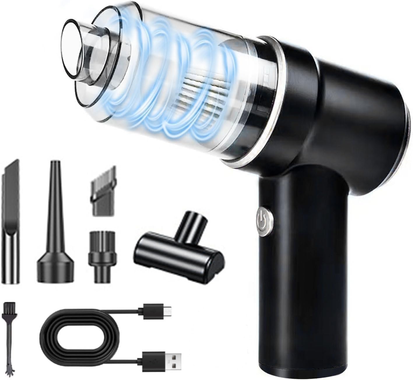 Powerful 3-in-1 Handheld Car Vacuum - 120W High Power, LED Light, Multi-Nozzles