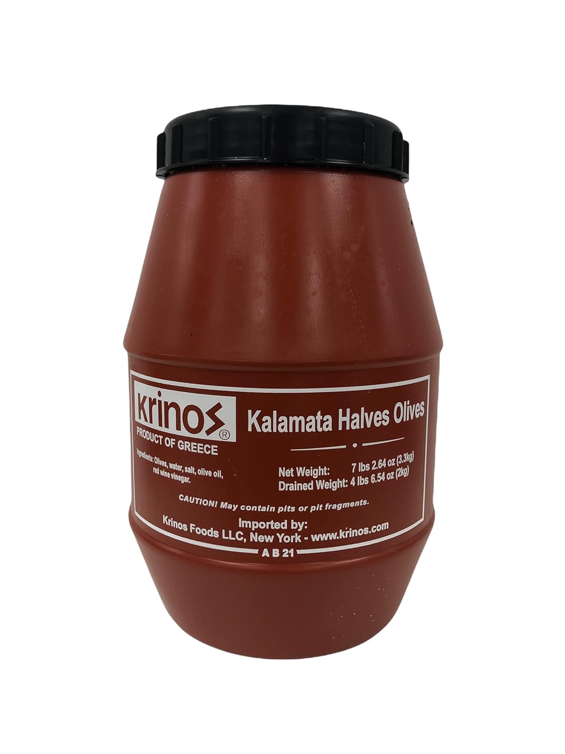 Krinos Kalamata Olive Halves - Authentic Greek Flavor in 4.4 lb