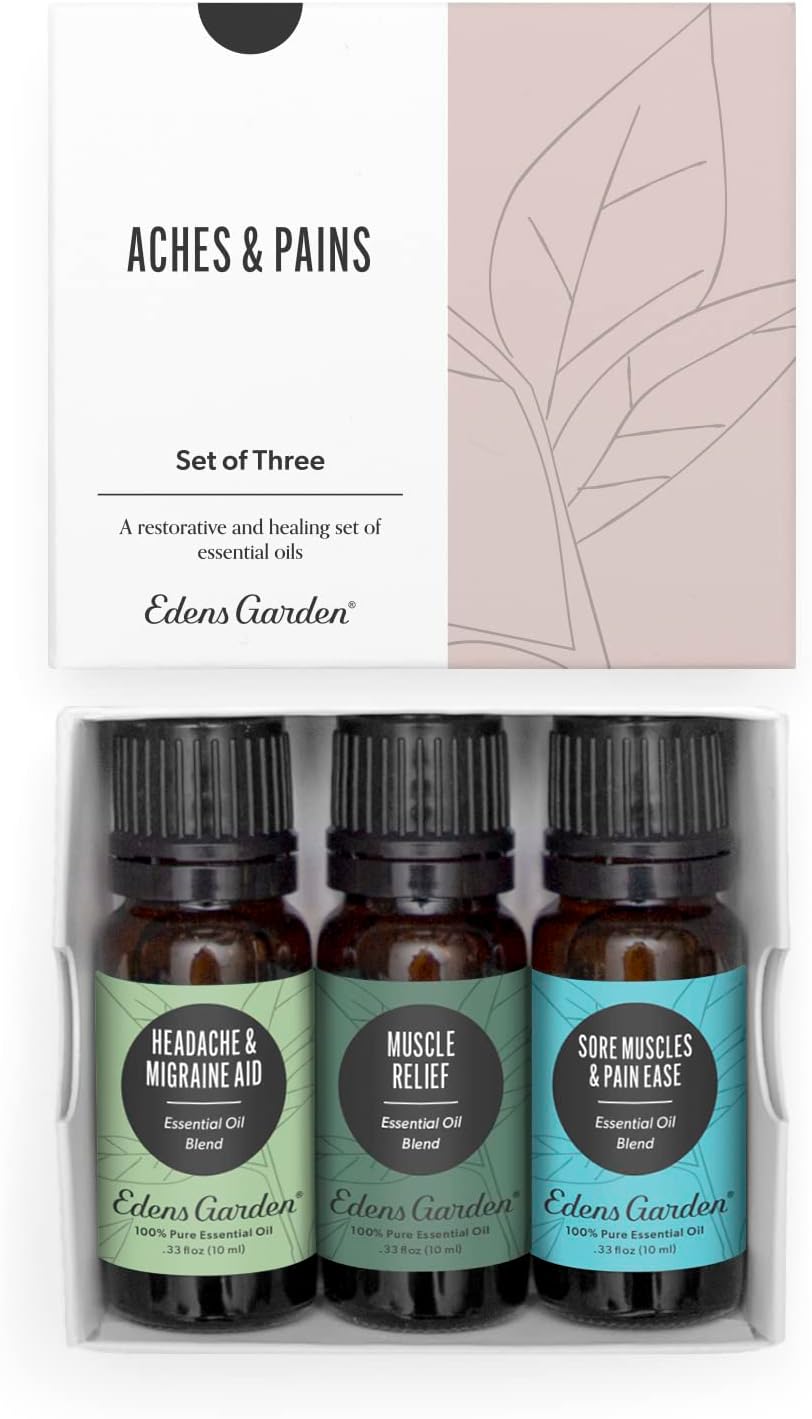 Aches & Pains Essential Oils Set for Headache Relief & Relaxation