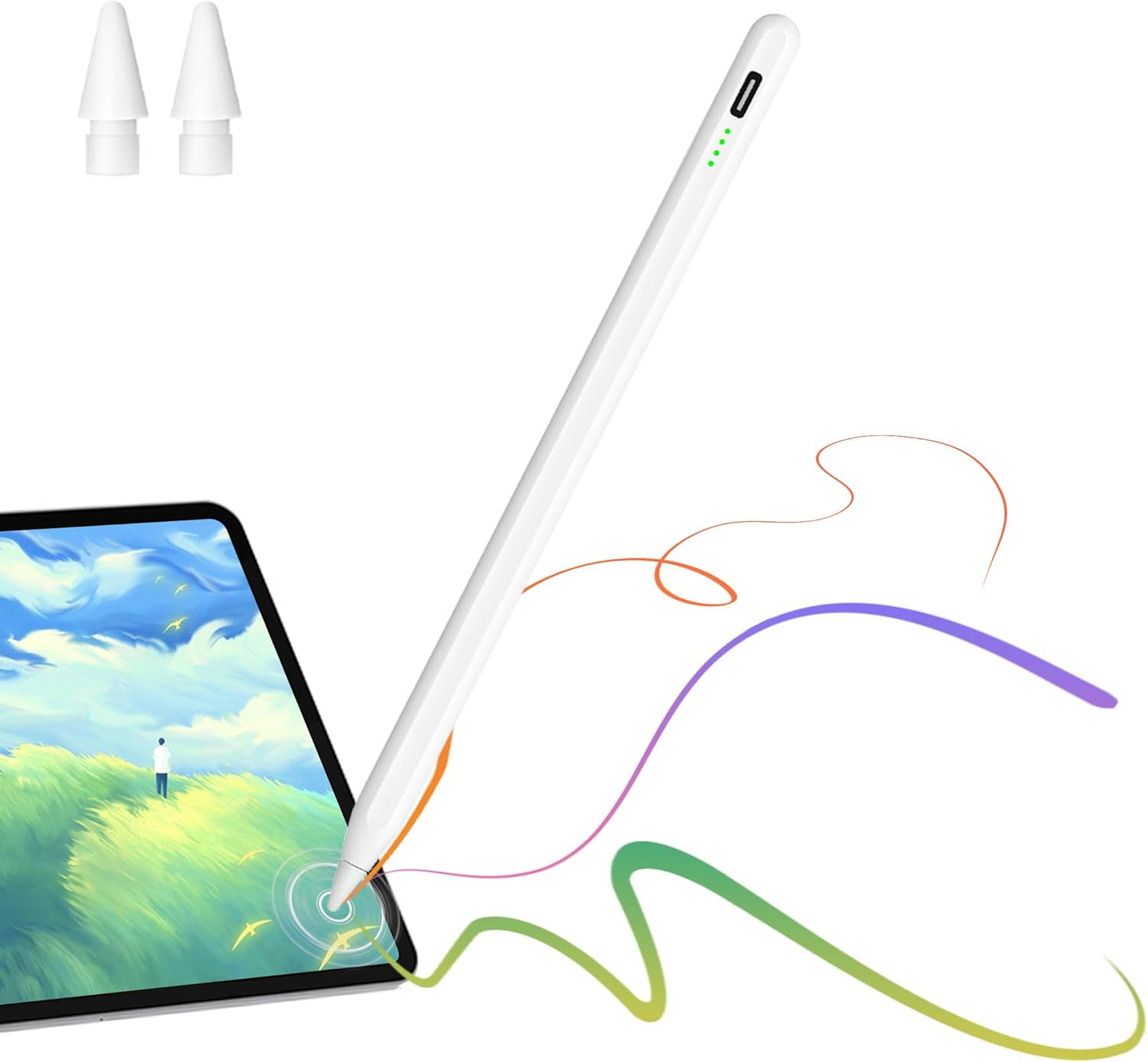 XLX White Stylus Pen - Palm Rejection, Tilt Sensitivity