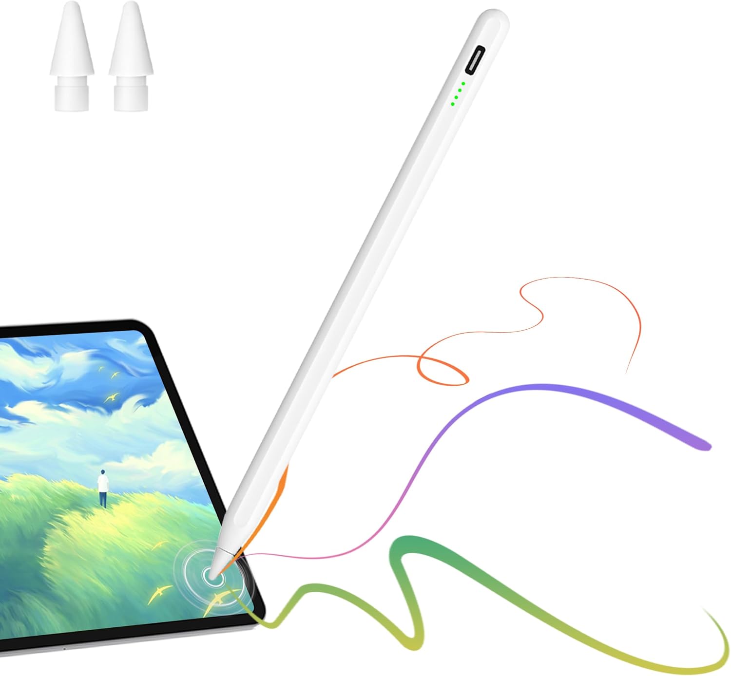 XLX White Stylus Pen - Palm Rejection, Tilt Sensitivity